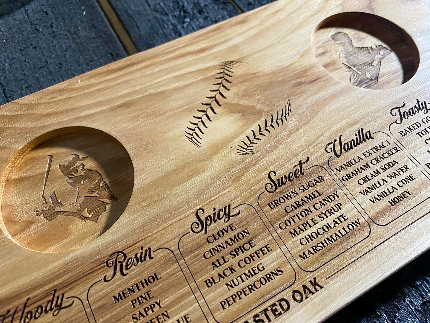 Major League Whiskey Tasting Flight Board, Baseball