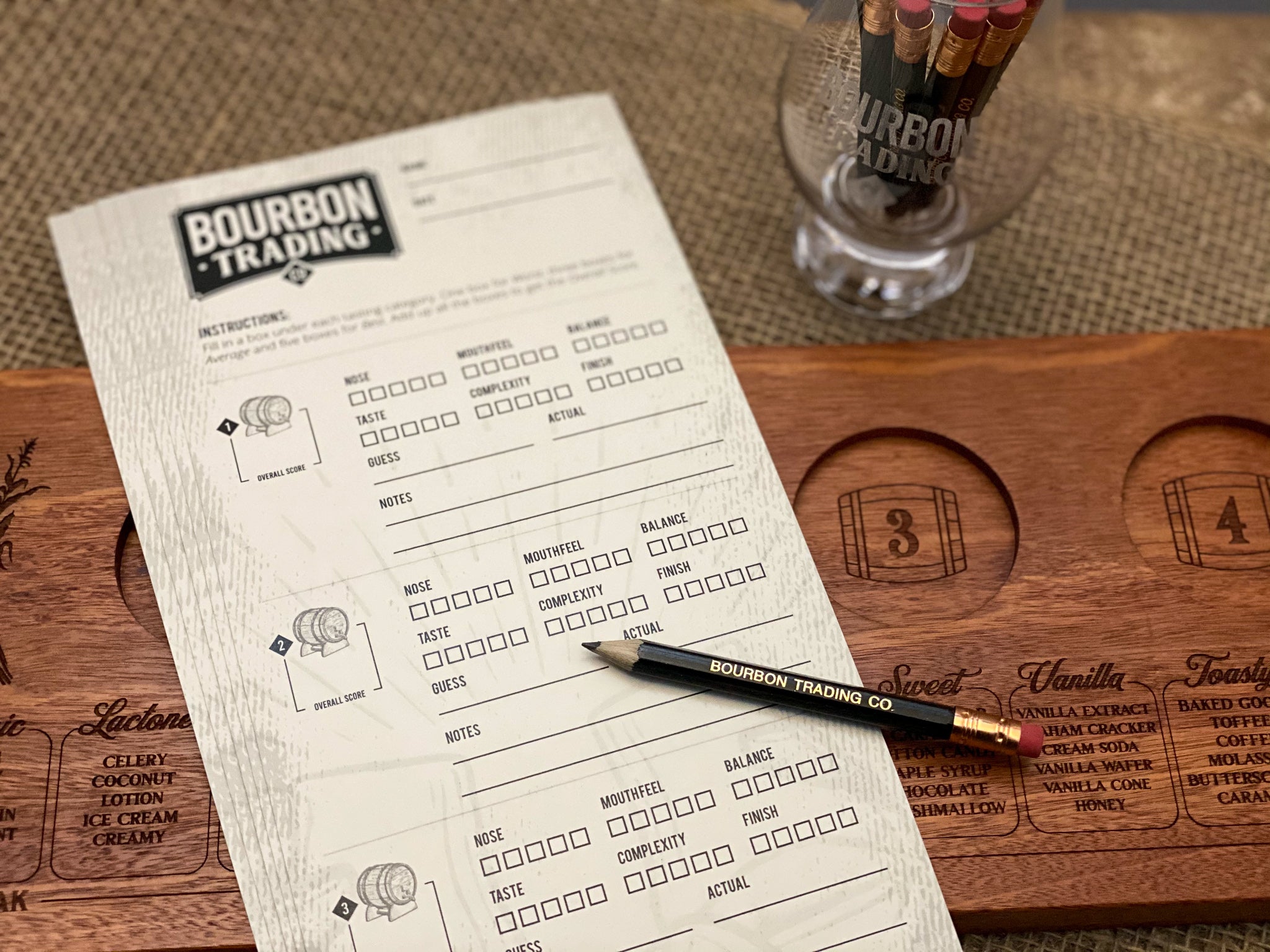 BTCo Bourbon Tasting Scorecards