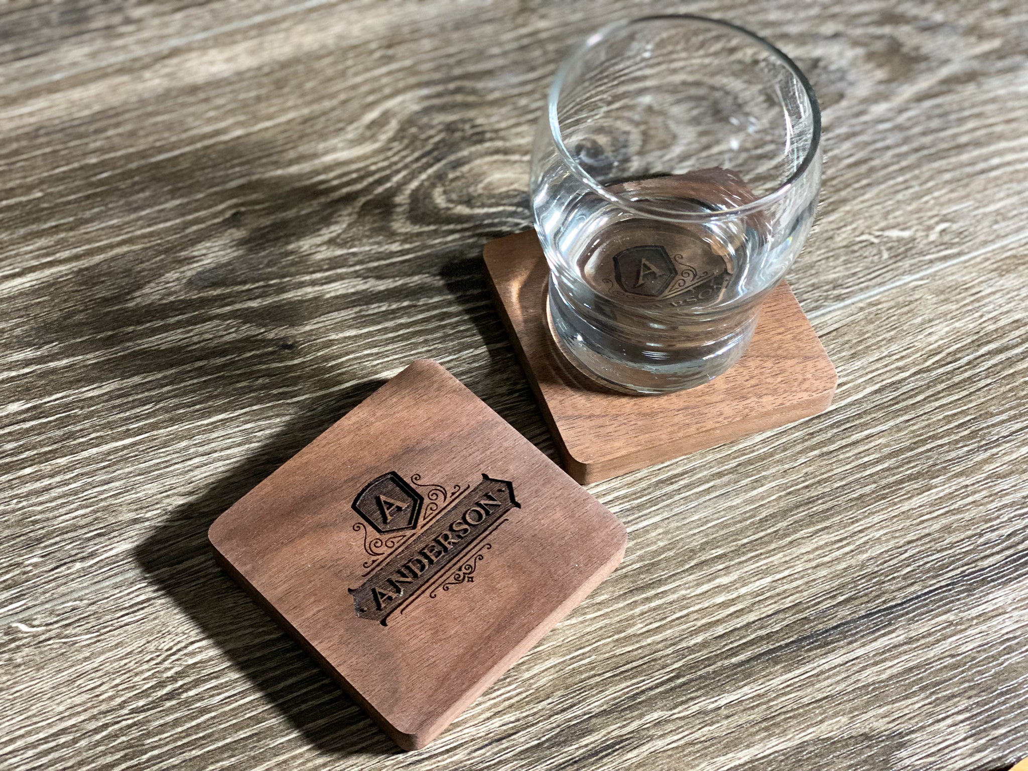 Personalize Beer Glass Set of 4 With Coasters, Premium Engraved